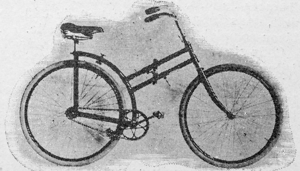 Ukážka prvého bicykla v minulosti.