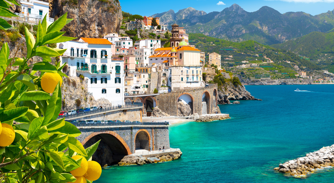 Pobrežie Amalfi, Taliansko.