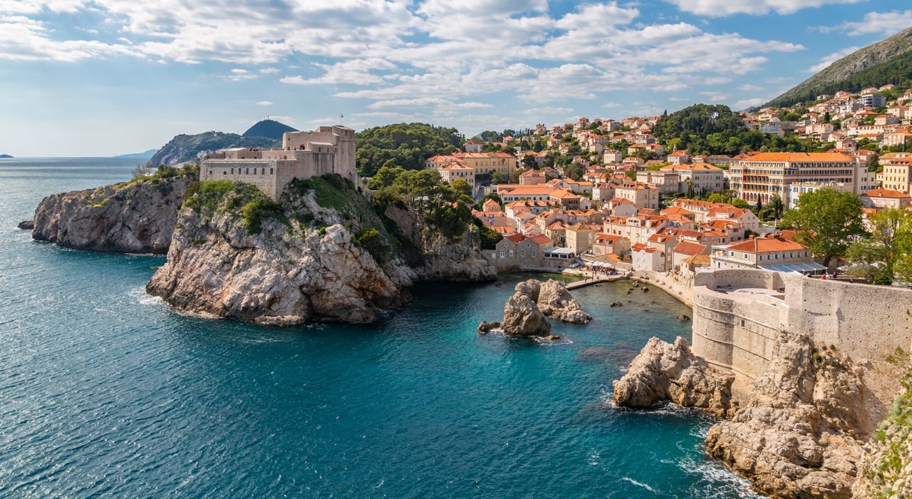 Pohľad z dronu na Dubrovník, Chorvátsko.