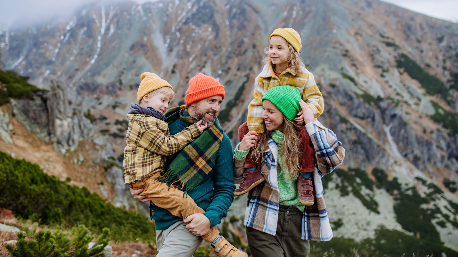 Rodina na horách.