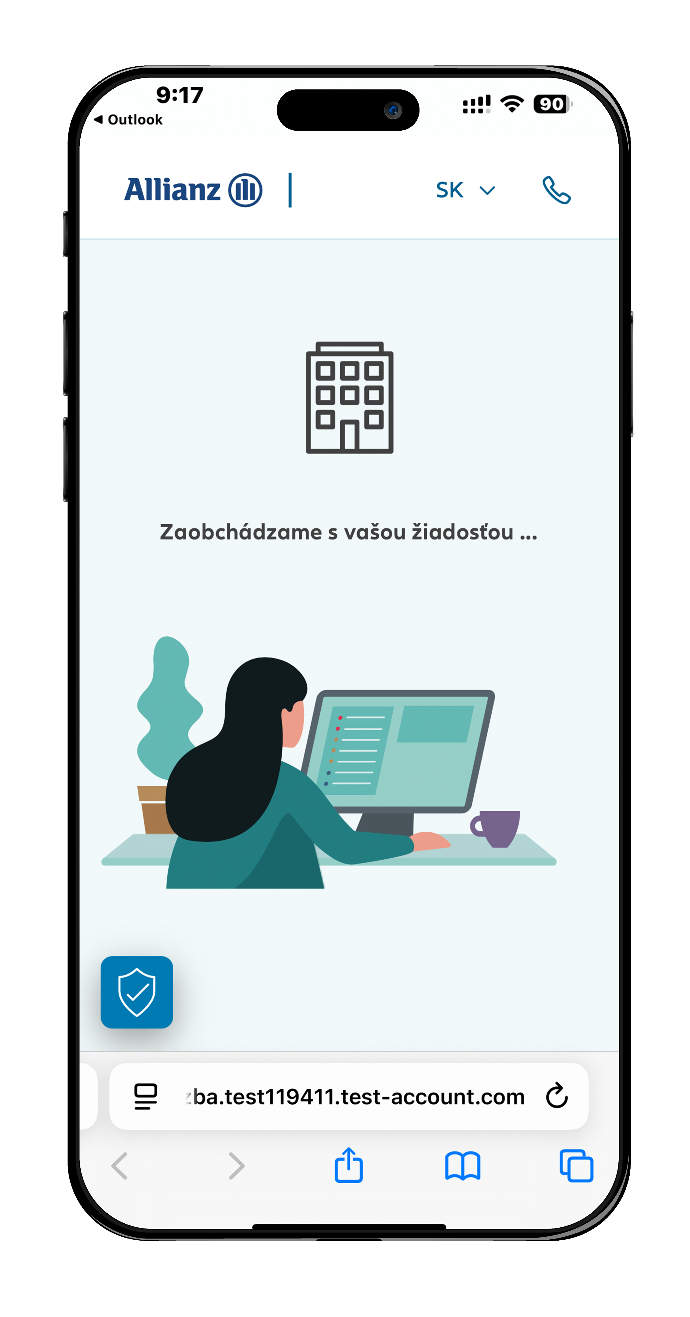 ukážka podvodnej stránky 