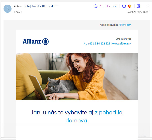 vzor emailu